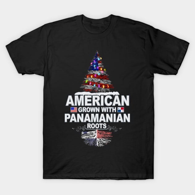 Christmas Tree  American Grown With Panamanian Roots - Gift for Panamanian From Panama T-Shirt by Country Flags